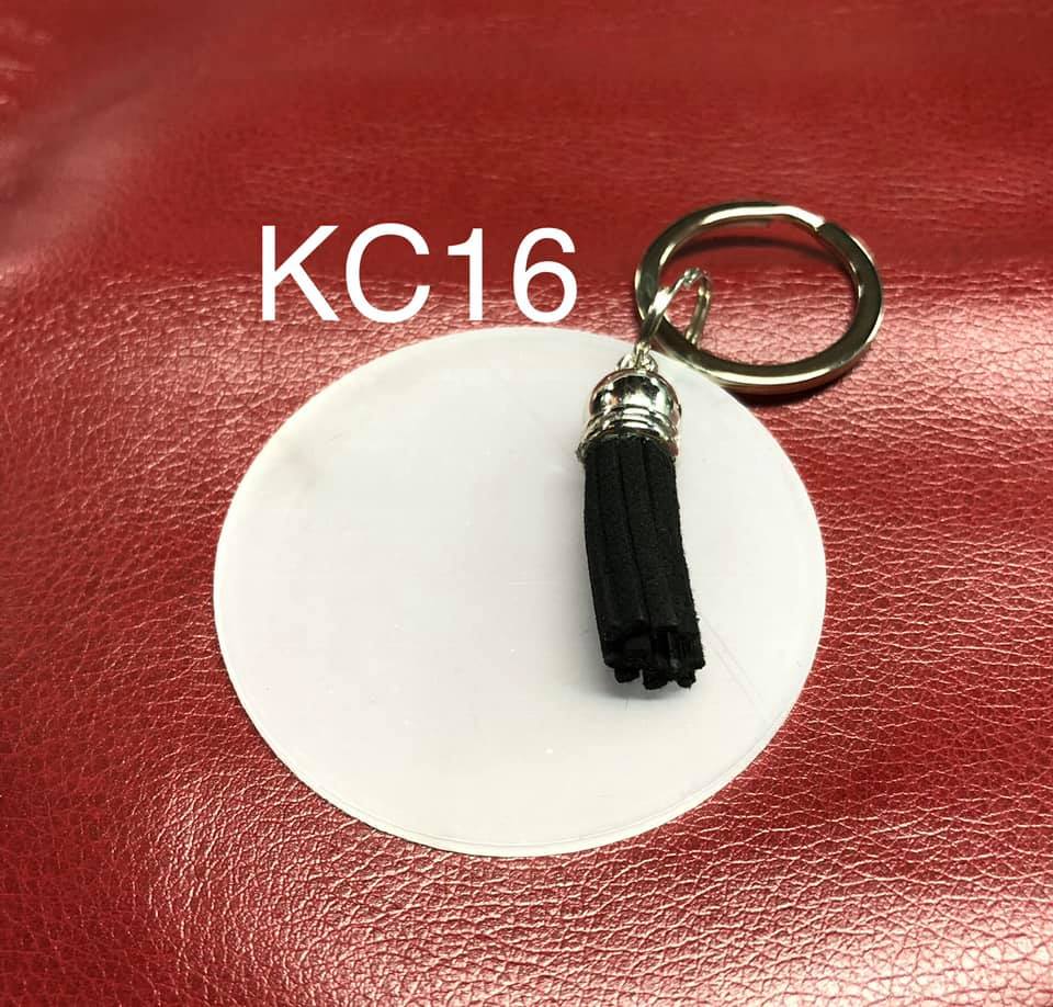 Keyring - Clear Acrylic with Black Tassel