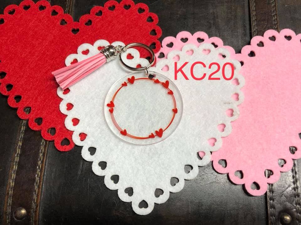 Keyring - Clear Acrylic with Heart and Arrow circle