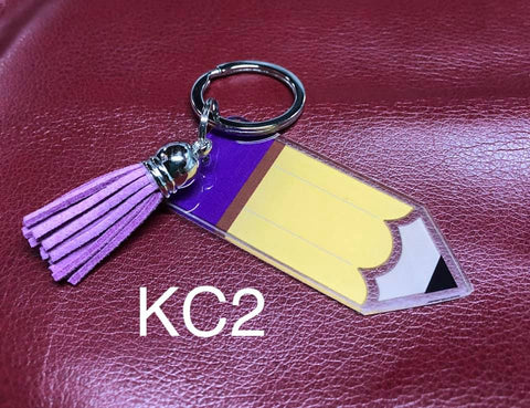 Keyring - Pencil with Purple Eraser and Tassel