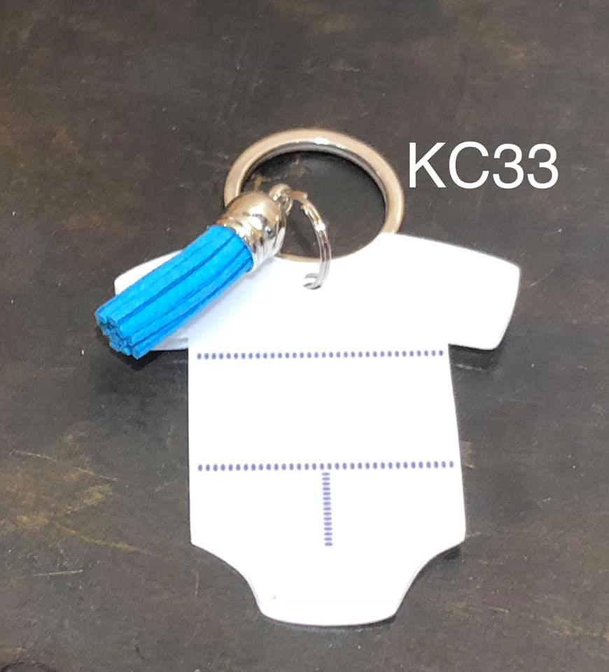 Keyring - Birth Stats Body Suit (Blue)