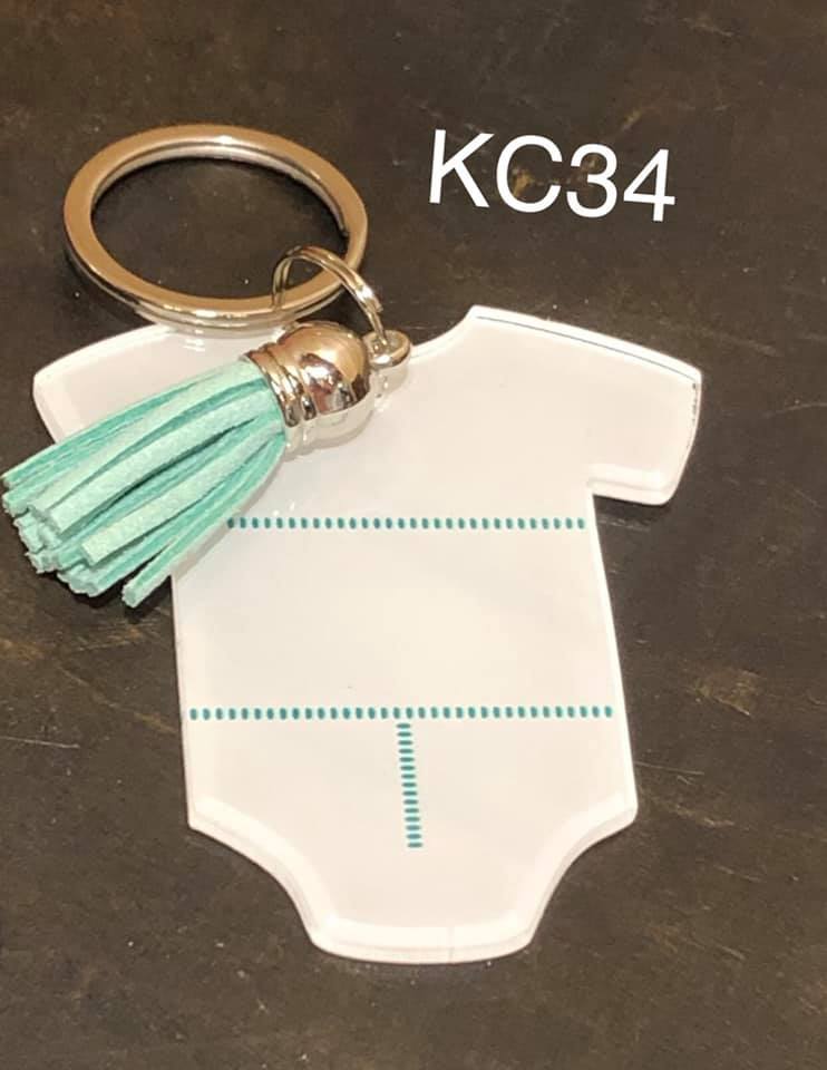 Keyring - Birth Stats Body Suit (Green)