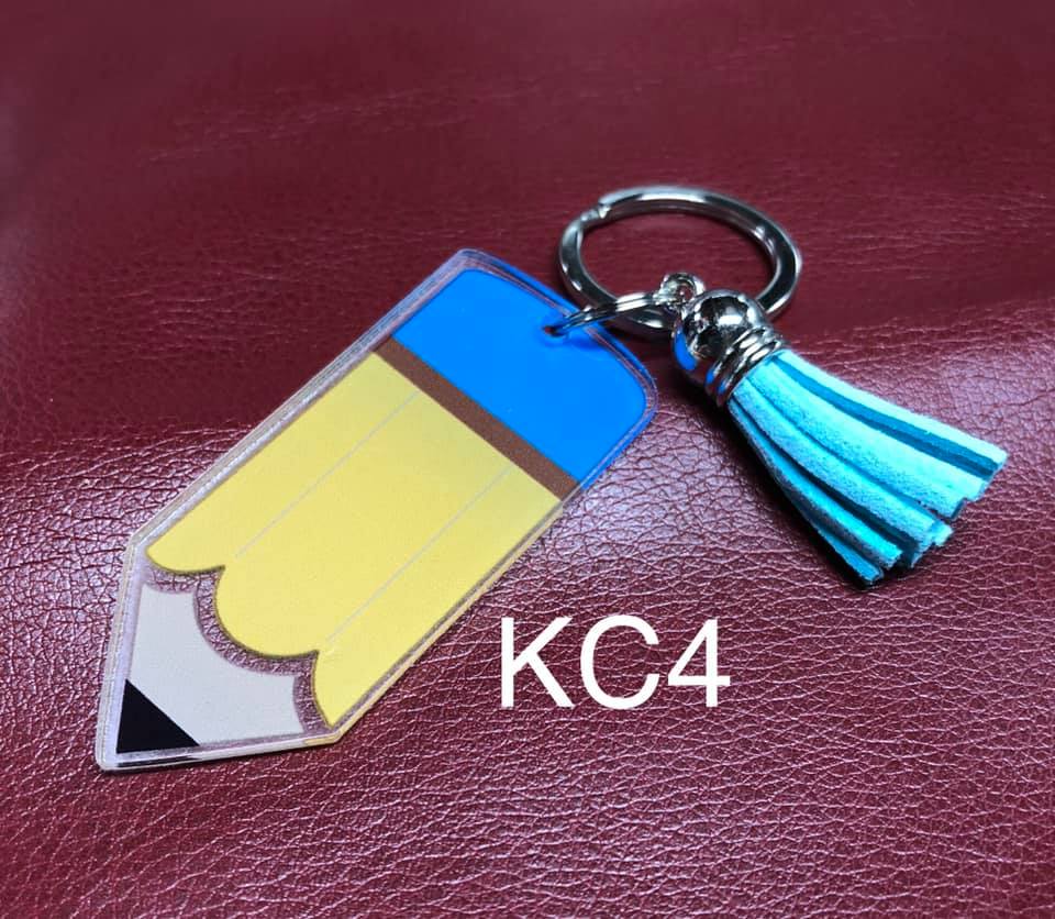 Keyring - Pencil with Blue Eraser and Tassel