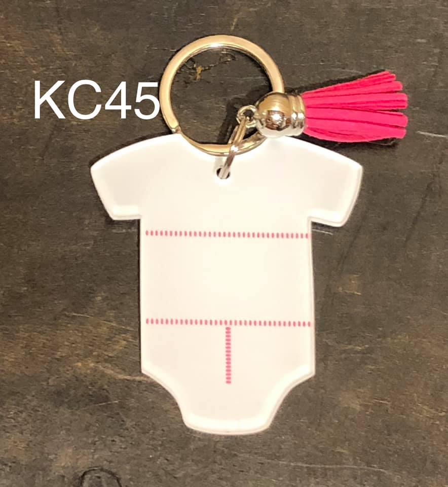 Keyring - Birth Stats Body Suit (Pink)