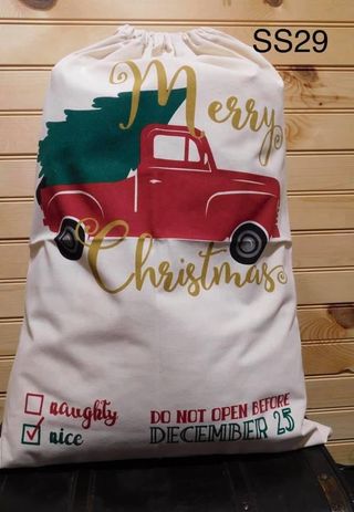 Santa Sack - SS29 - Red Truck with Tree