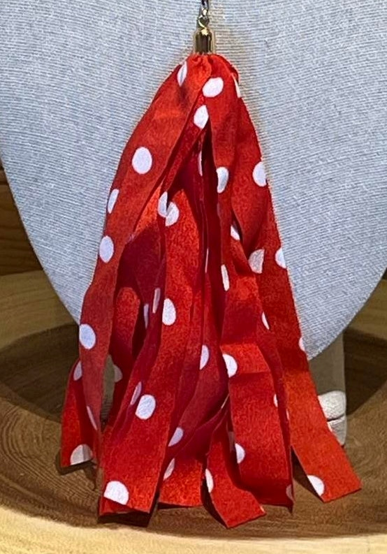 Clip Tassel - #14 Bright Red with Polk-a-dots